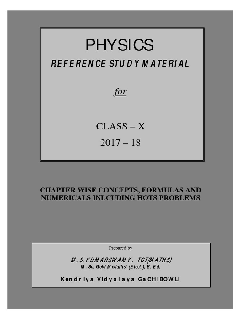 Physics Class X | PDF | Lens (Optics) | Refraction