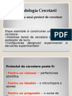 Elaborarea unui proiect de cercetare