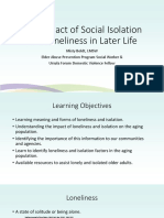 The Impact of Social Isolation and Loneliness in Later Life