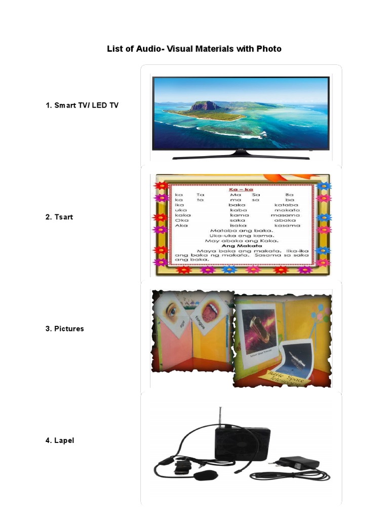 Audio-Visual Materials List with Images | PDF