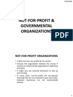 Not For Profit and Governmental Organizations