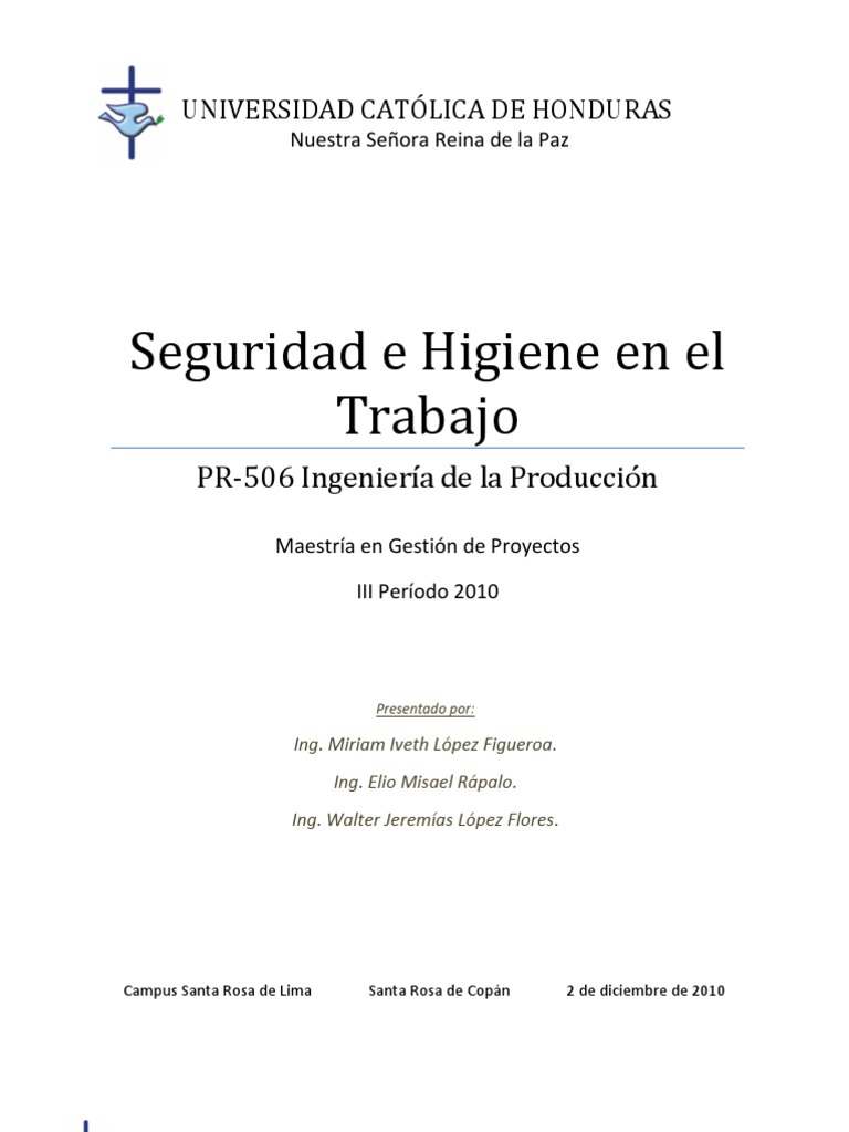 Informe sobre Seguridad e Higiene Laboral | PDF | Seguridad | Ropa