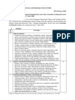 Syllabus of Valuation Examination For Asset Class-Securities or Financial Assets With Effect From 1 June 2020