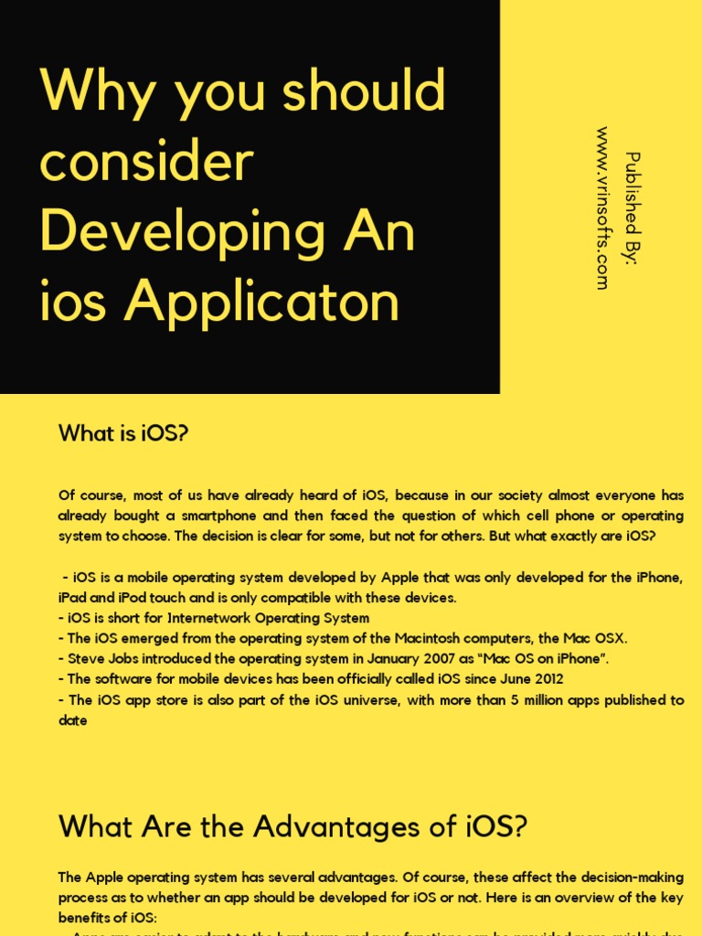 Why You Should Consider Developing An Ios Applicaton | PDF | App Store ...