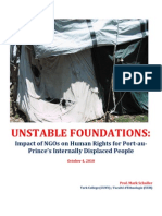 Report Unstable Foundations: Impact of NGOs On Human Rights For Port-au-Prince's Internally Displaced People