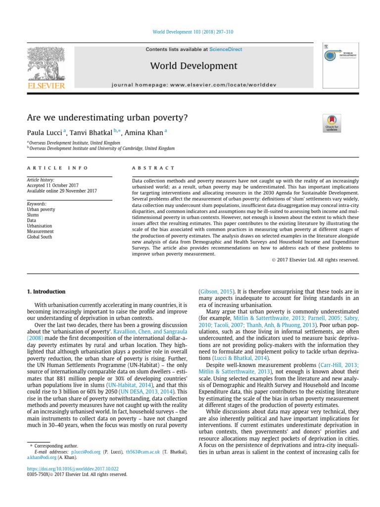 Urban Poverty Measurement Challenges | PDF | Poverty Threshold | Slum