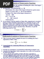 Mathematical Analysis of Nonrecursive Function