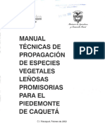 Manual Tecnicas DE Propagación de Especies Vegetales: Lenosas Promisorias para El Piedemonte de Caquetá