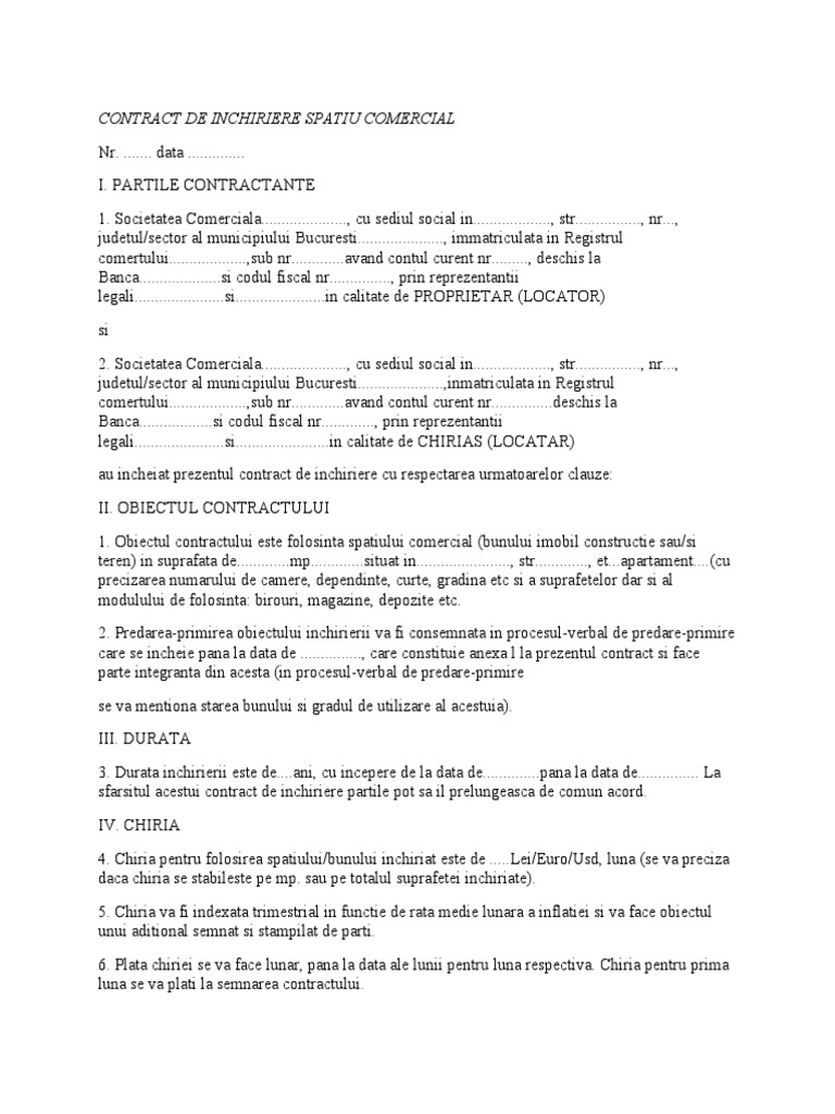 Model Contract De Inchiriere Spatiu – ZMXD