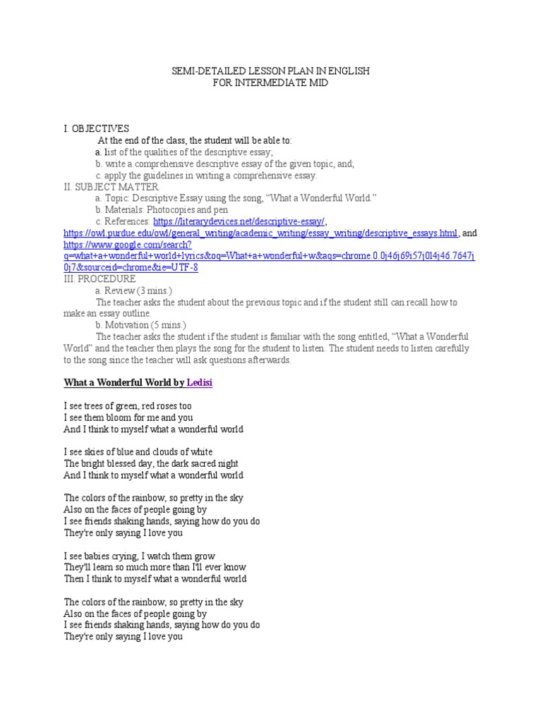 What A Wonderful World By Ledisi PDF Essays Cognition