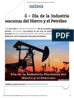 28 de Abril - Día de La Industria Nacional Del Hierro y El Petróleo