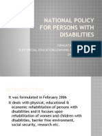 NATIONAL POLICY FOR disabilityPWD2006