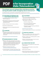 A Checklist For Incorporation of Video Visits (Telemedicine)