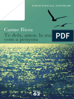 Carme Riera, Te Deix, Amor, La Mort Com A Penyora (Incomplet) PDF