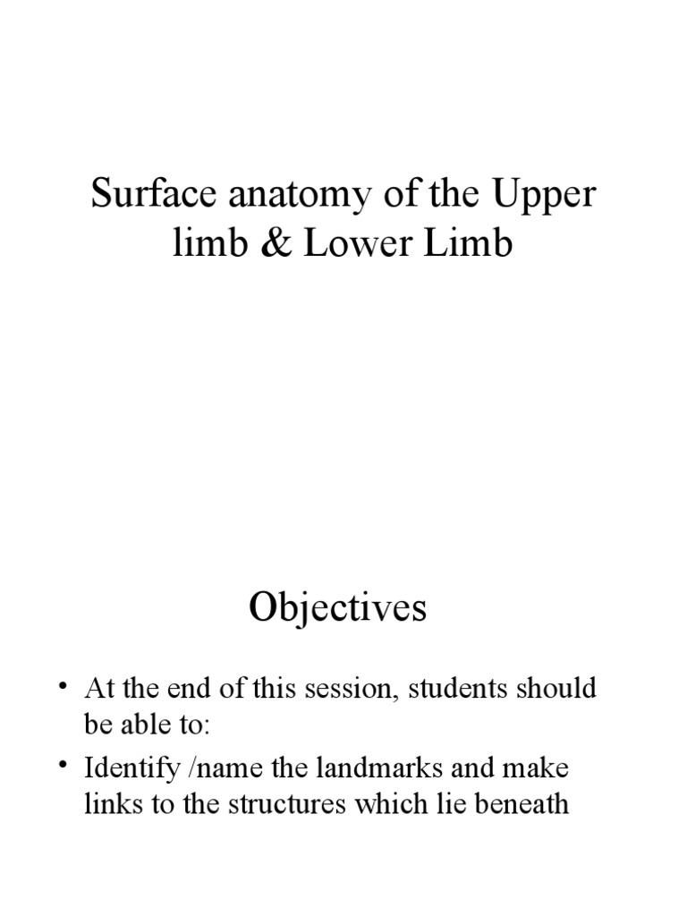 Upper and Lower Limb Surface Anatomy | PDF | Knee | Elbow