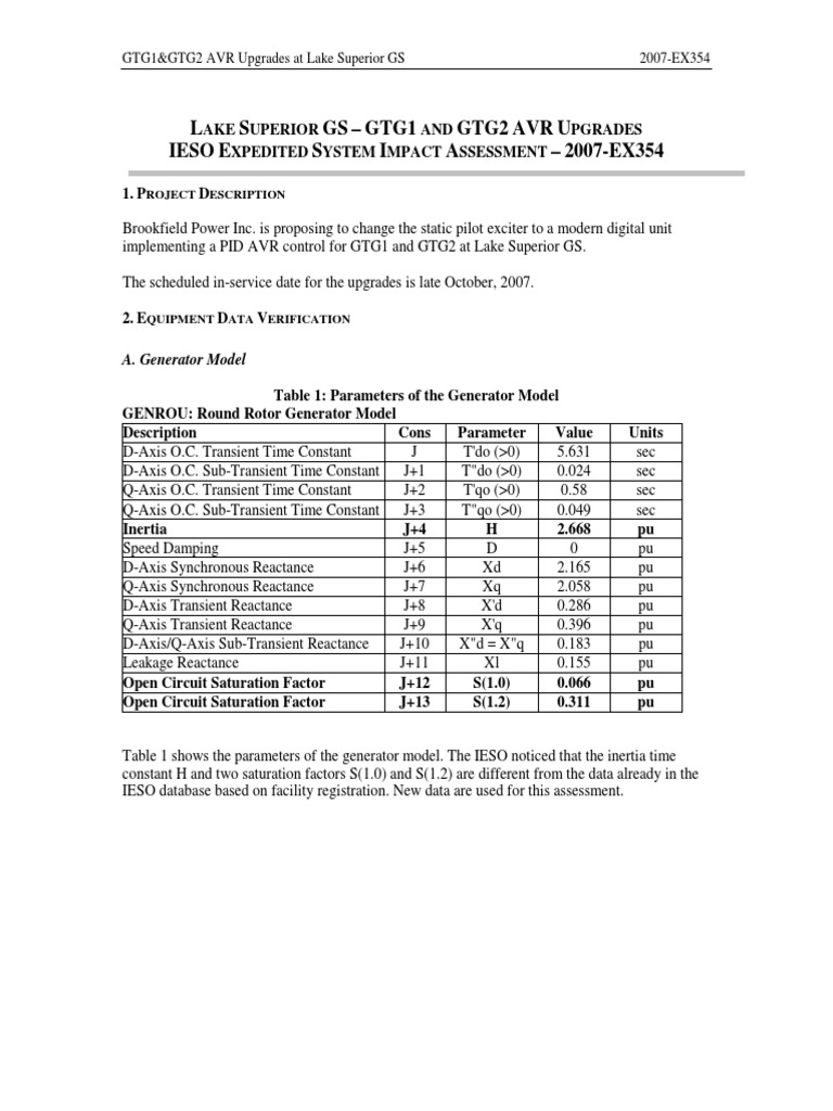 Power Plant AVR Upgrade Analysis | PDF | Electric Generator | Simulation
