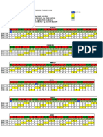Calendario Excel para 3 Turnos de 4 Grupos - Año 2020 Ecuador