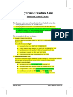 Hydraulic Fracture Grid: Simulator Manual Entries