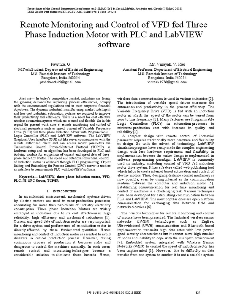 P5. - Remote Monitoring and Control of VFD Fed 3-Phase Induction Motor ...