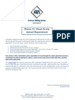 Waiver For Visual Acuity Upload Requirement