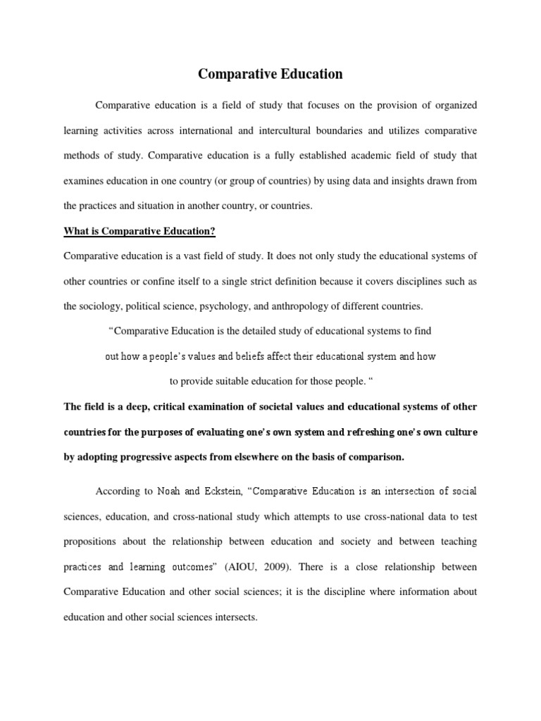 Comparative Education PDF | PDF | Discipline (Academia) | Social Science