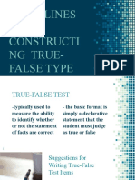 True or False Guidelines