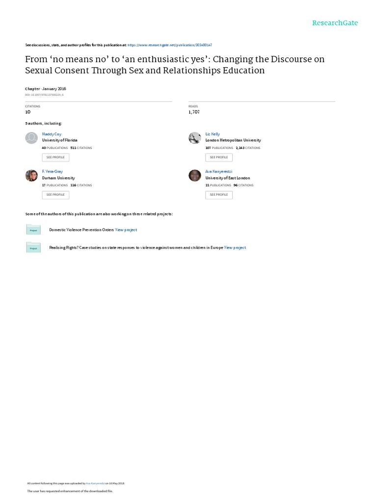 Changing Sexual Consent Discourse | PDF | Consent | Rape