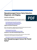 Nasopharyngeal Cancer Early Detection, Diagnosis, and Staging