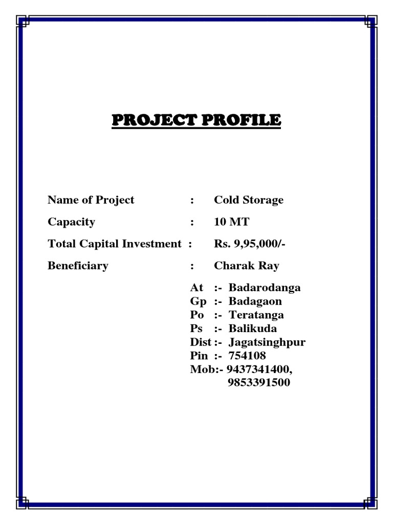 Project Report On Cold Storage | PDF | Refrigeration | Vegetables