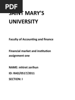 Saint Mary'S University: Faculty of Accounting and Finance