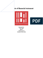 Analysis of Financial Statement: Submitted By: Um e Laila Mba 1 Submission #2 February 21th, 20202
