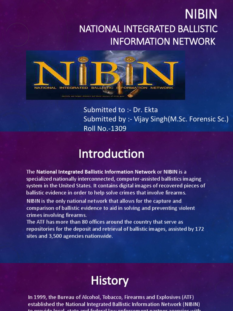 National Integrated Ballistic Information Network: Nibin | PDF | Bureau ...