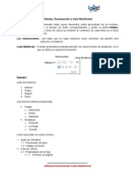 Viñetas, Numeración, Lista Multinivel