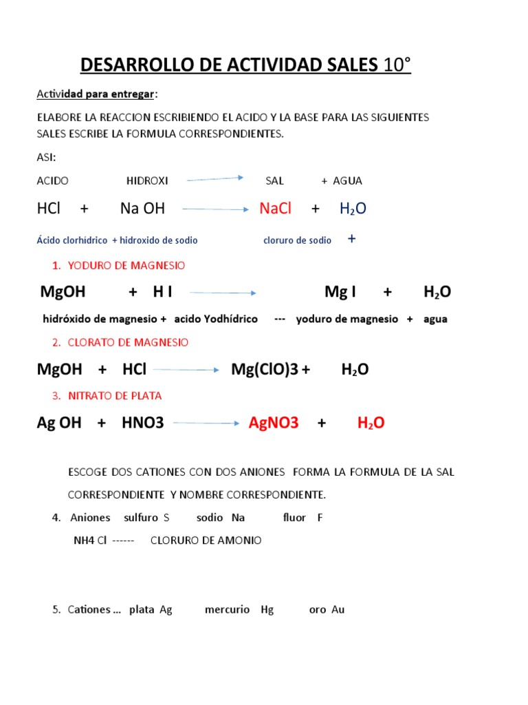 Desarrollo De Actividad Sales 10 Pdf