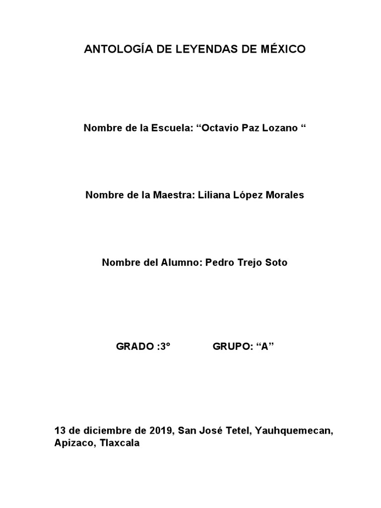 Antología de Leyendas Mexicanas | PDF | México