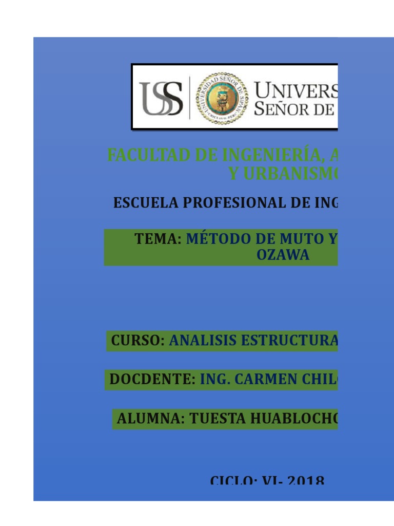 Análisis Estructural: Métodos Muto y Ozawa | PDF | Ingeniería Sísmica ...