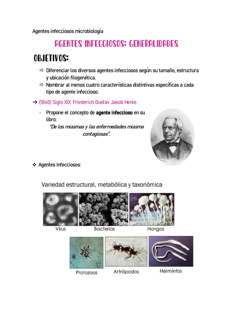 Agentes Infecciosos: Clasificación y Características | PDF | Simbiosis ...