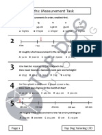 Maths Sheet (Measurement) PDF