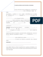 Escritura de Cancelación de Afectación A Vivienda Familiar