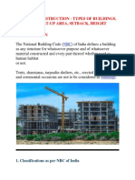 Building Construction - Types of Buildings, Plannig, Built-Up Area, Setback, Height