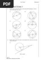 3.8 Angles and Circles 1: Practice Sheet Circle Theorem Mathematics D