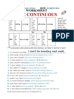 Future Continuous: Grammar Worksheet