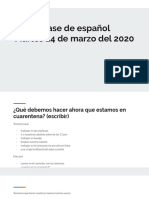 Clase de Español Martes 24 de Marzo Del 2020
