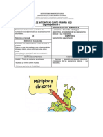 Estandar Derecho Basico de Aprendizaje: Guia de Matematicas Quinto Primaria 2020 Segundo Periodo #1