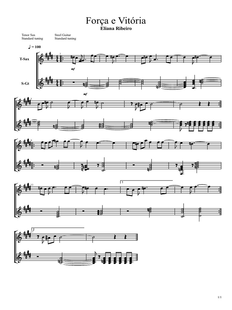 Força e Vitória Sheet Music Guide | PDF