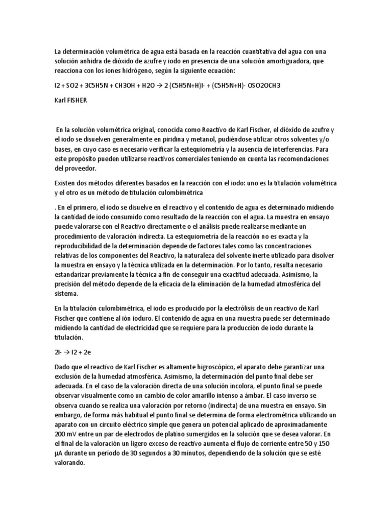 Karl Fischer PDF Valoración Química