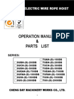 Operation Manual & Parts List: Electric Wire Rope Hoist