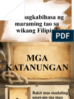 Ang Pagkabihasa NG Maraming Tao Sa Wikang Filipino