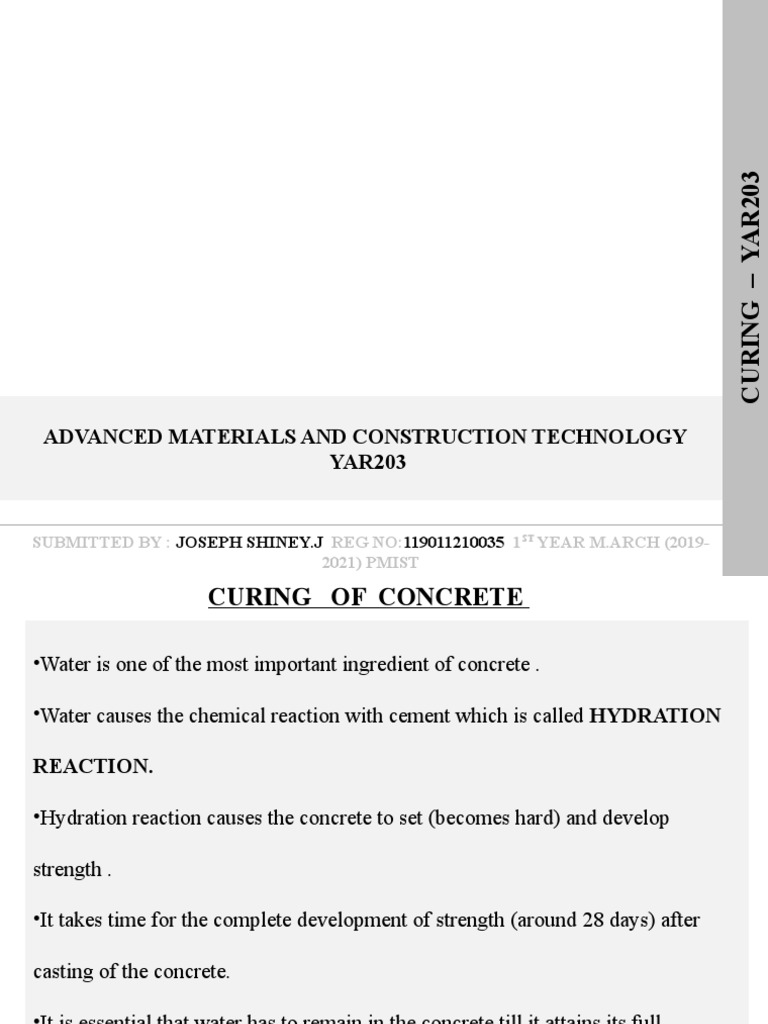 Curing Methods for Concrete Strength | PDF | Steam | Concrete