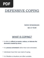 Defensive Coping: Nidhi Dewangan Ba-Iii Year